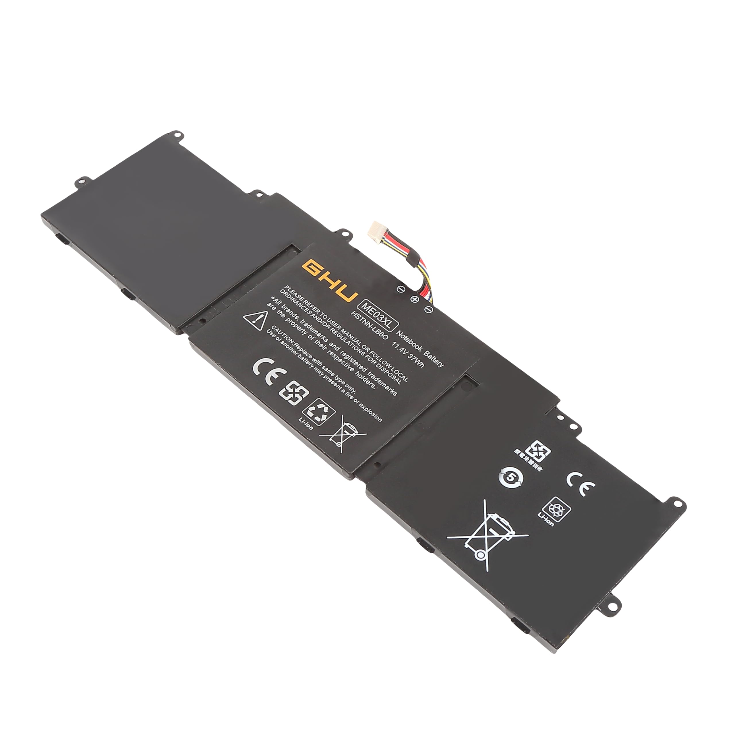 GHU New ME03XL ME03 Battery 37 Wh Compatible with HP Stream 11 and Stream 13 C010NR Notebook 787521-005 787089-541 TPN-Q154 TPN-Q155 TPN-Q156 HSTNN-UB6M [11.4V 37Wh]