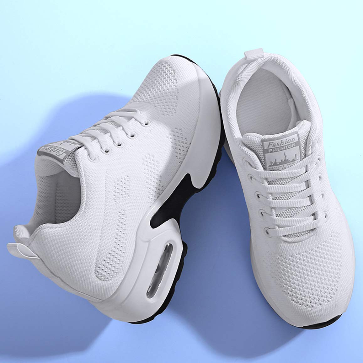 AONEGOLD Baskets Compensées Femme Chaussures de Sport Outdoor Running Course Respirant Gym Fitness Casual Sneaker Compensées 8 CM
