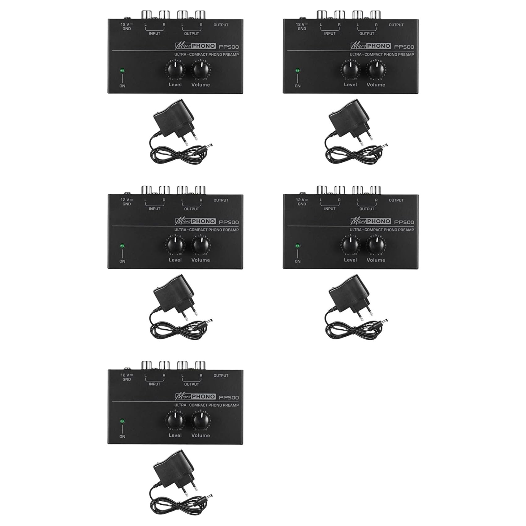 5X PP500 Preamplificatore Fono Ultracompatto Preamplificatore Preamplificatore con Controllo del Livello del Volume Spina UE