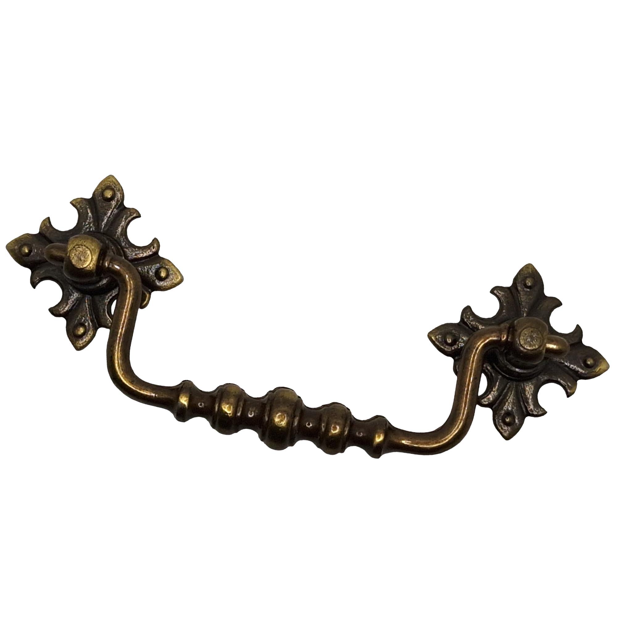 Universal Hardware Aged Brass Brass Solid Vintage Handle Cabinet Drawer Drop Swan Neck Handles Old Brass 412