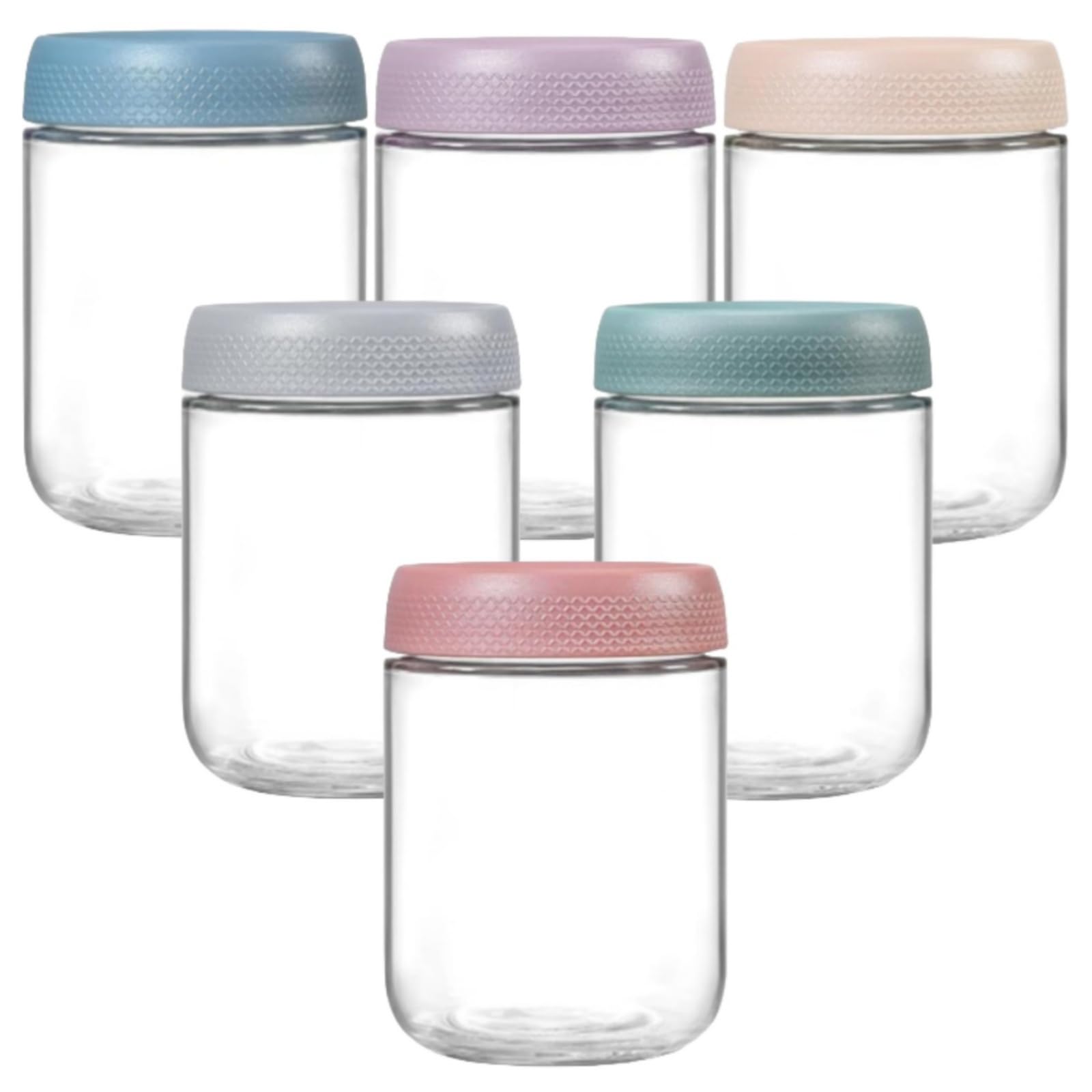 Siocok 6 Pack 25oz Glass Jars with Lids, Reusable Small Mason Jars for Overnight Oats, Canning, Food Prep, Yogurt, Spice, Fruit, Sauce, Cereal, Snacks