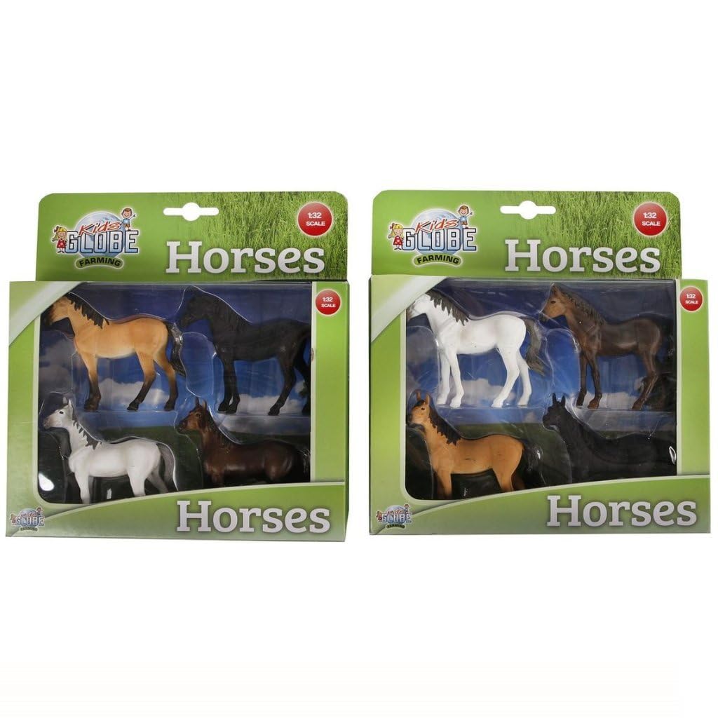 Kids Globe Van Manen Farming Horses (4 Assorted Designs, Scale 1:32) - 570199,Assorted,White