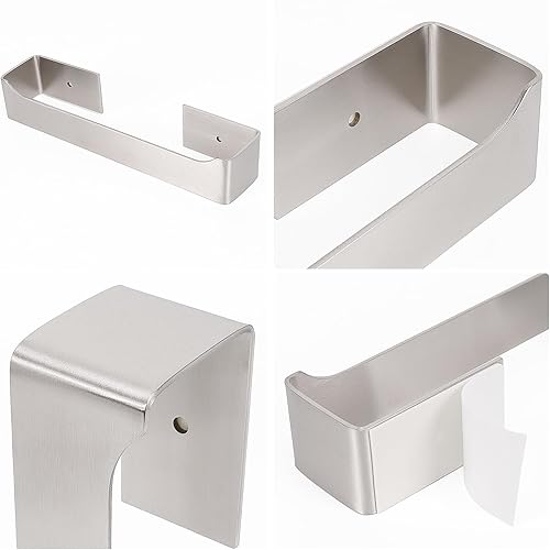 Miniatura 7 de NearMoon Toallero de mano autoadhesivo, barra de toalla de mano de acero inoxidable a prueba de óxido para baño o cocina, adhesivo cuadrado de 9