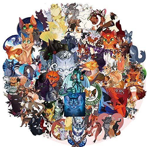 100Pcs Warriors Cats Furry Stickers for Kids & Teens