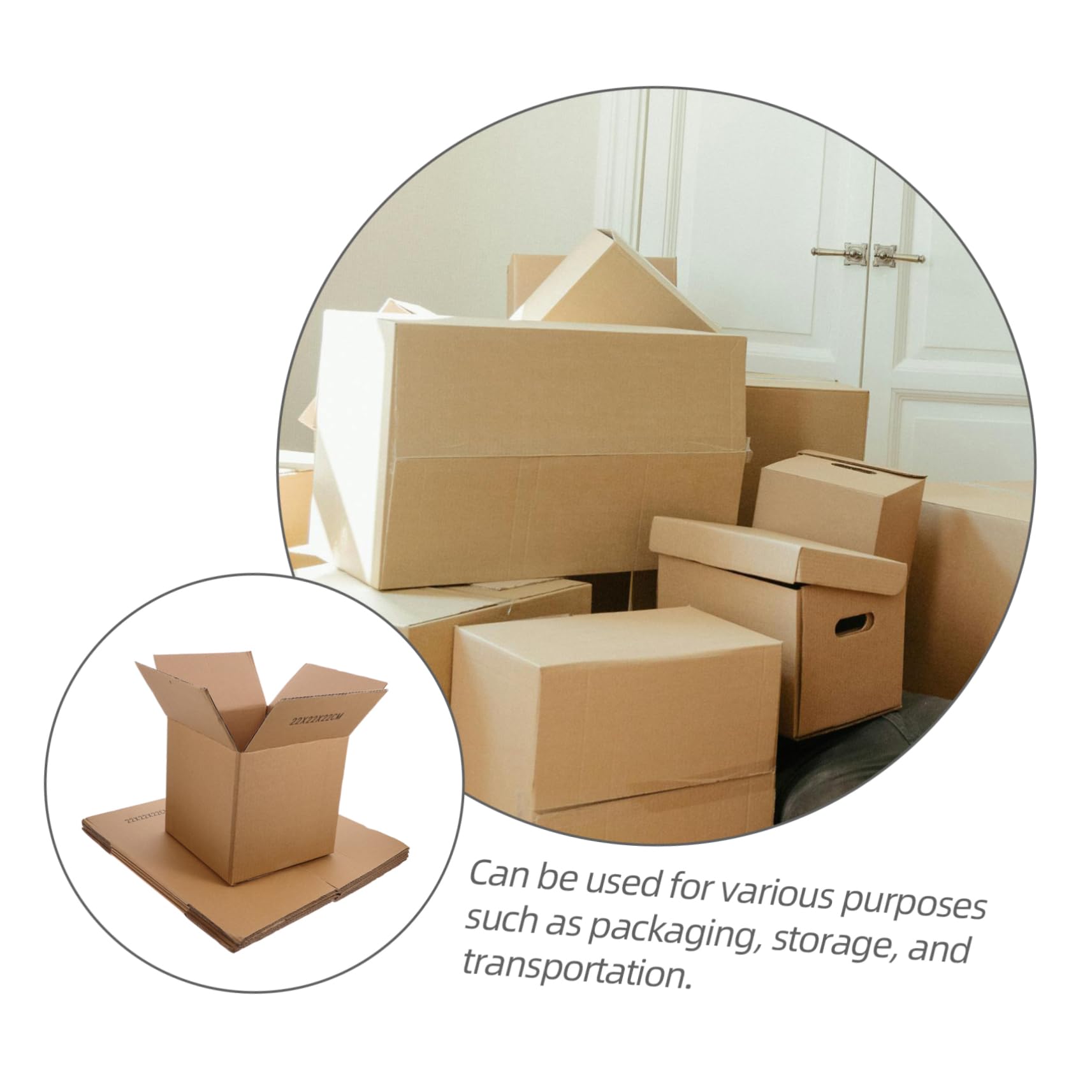 DOITOOL 5 Pièces Lot de Cartons Emballage Moyens Carrés Cartons D'expédition Robustes de Déménagement Durables Triple