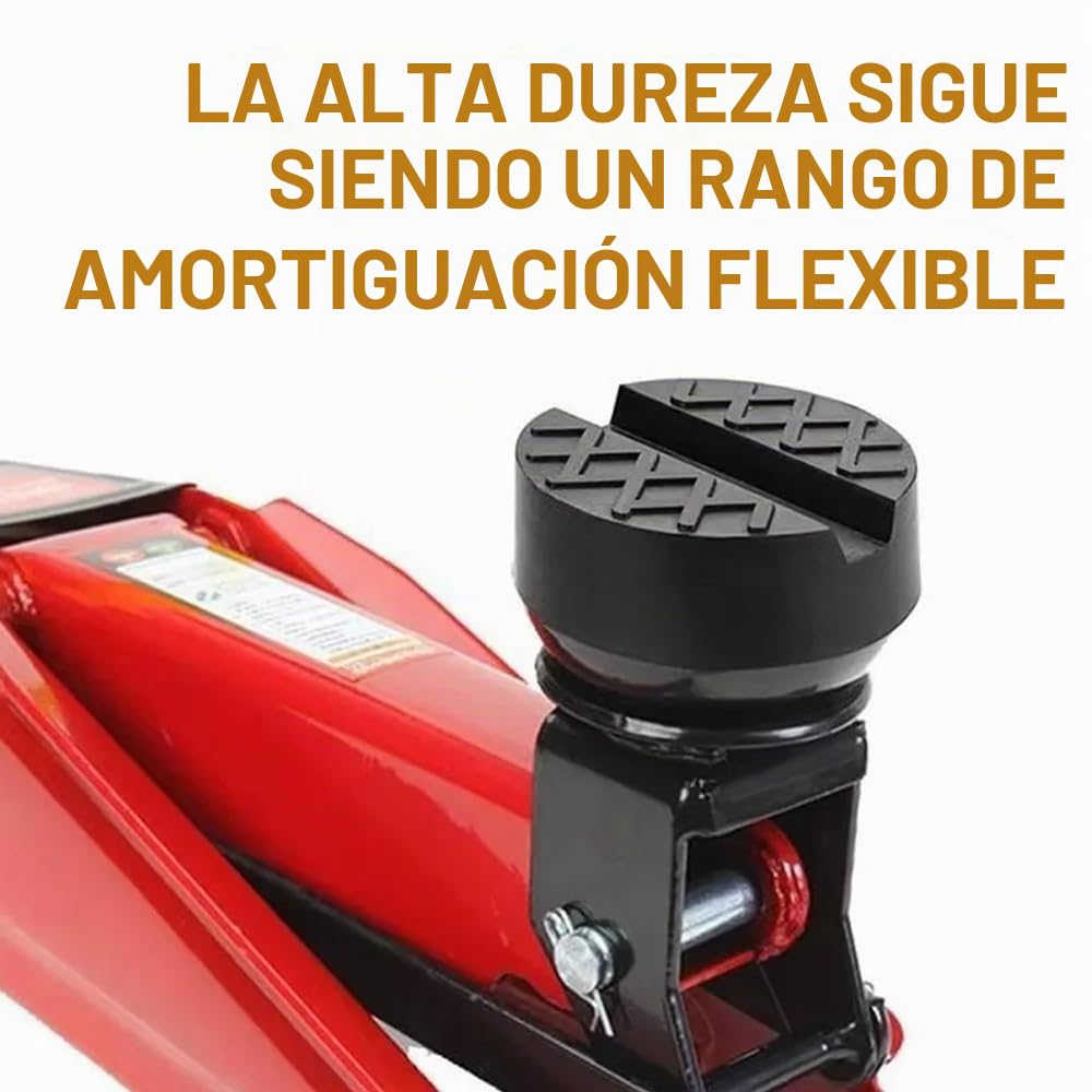 2 Piezas Bloque de Goma Redondo 65 mm Antideslizante Car Jack Pad, Goma Universal con Ranura para Hidráulico y Gato