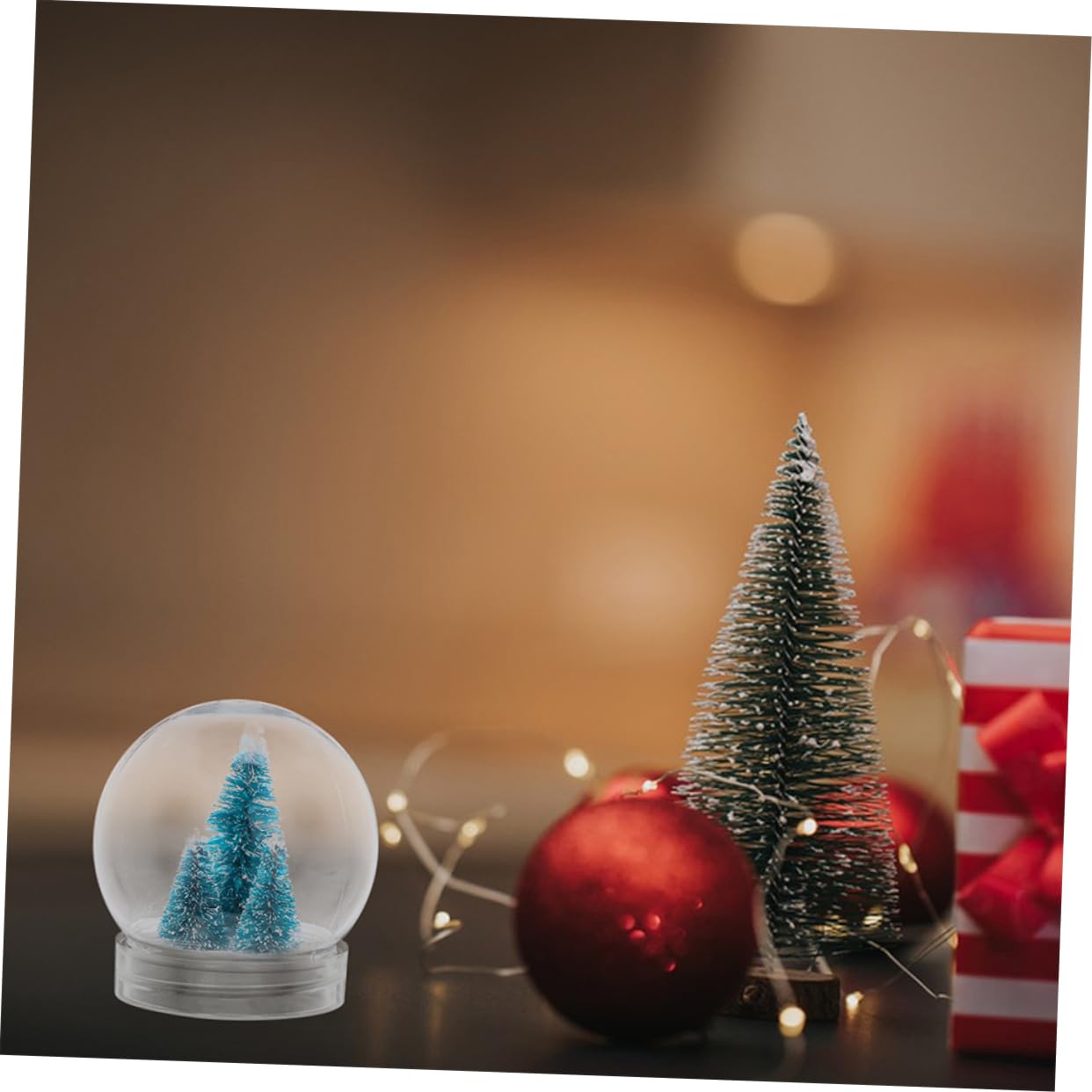 2 Series Bola De Nieve De Bricolaje Navidad Globo Decorativo Foto Bola De Nieve Bola De Nieve para Manualidades Bola De Nieve con Gorra El Plastico Transparente 20 Piezas*2