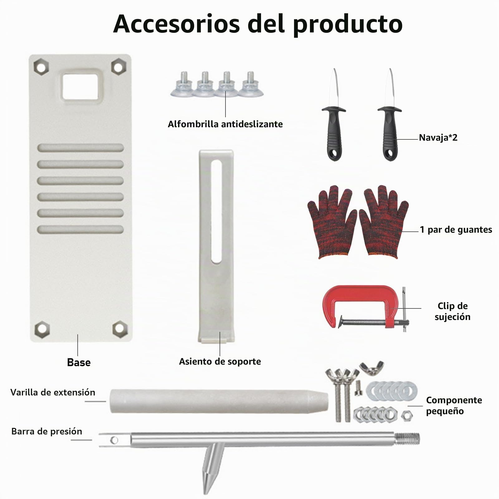 Abridor Ostras, Oyster Shucker Cuchillo para ostras Juego de herramientas Oyster Con 4 Alturas Ajustables, Acero Inoxidable, con Guantes&Base Antideslizantes Herramienta para Mariscos Almejas
