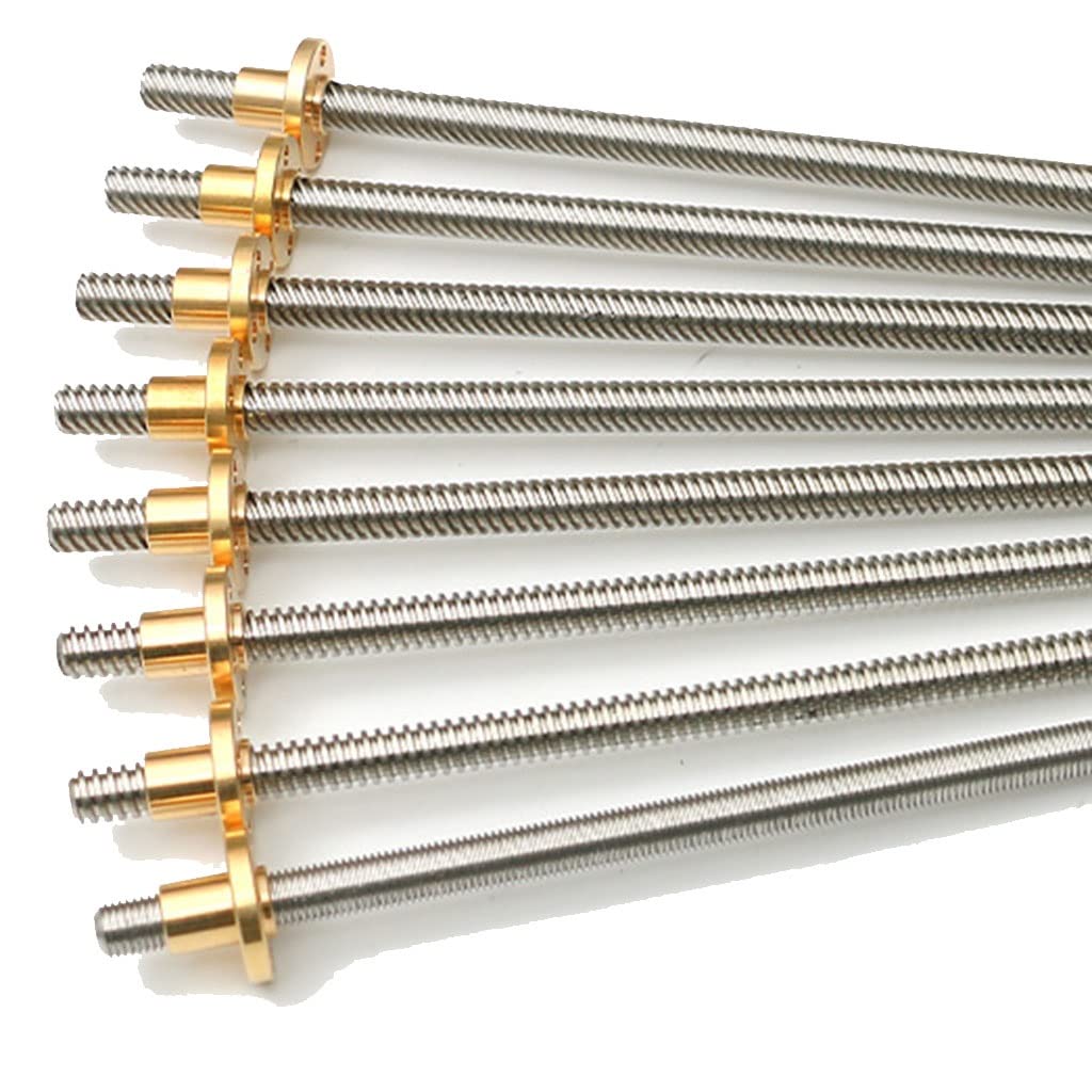 Goanilad 3D Printer T8 Lead Screw Trapezoidal Rod Lead 8mm Length 100mm/200mm/400mm/500mm/600mm/800mm/1200mm With Copper Nut, 1pcs(550mm)