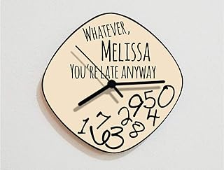 Custom Name Whatever, you're late anyway/Oval Beige - Wall Clock