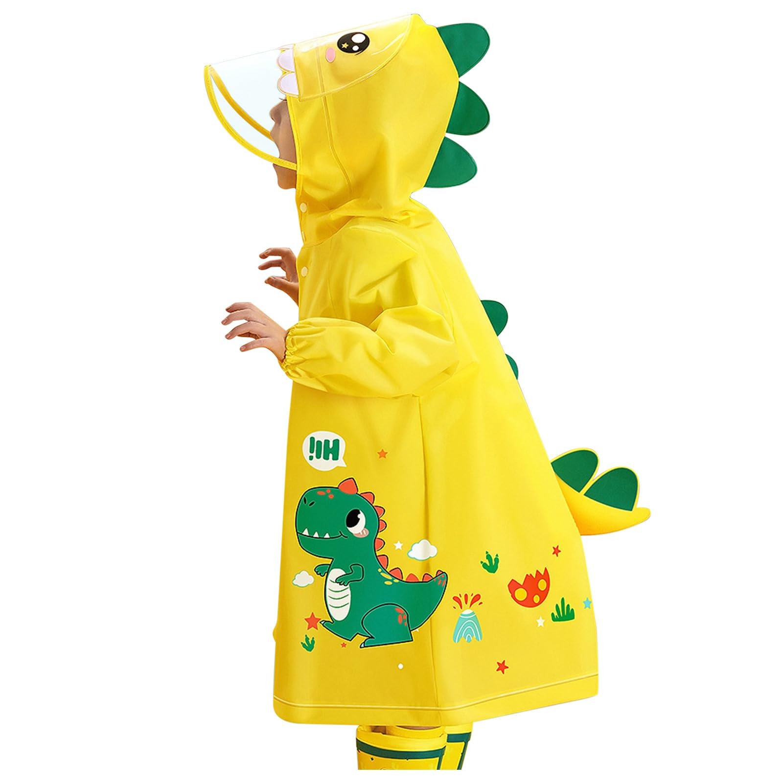 Impermeabile per Bambini Ragazze Ragazzi Ragazze Asilo Bambini Scuola elementare Bambini Borsa per Bambini Poncho 3 4