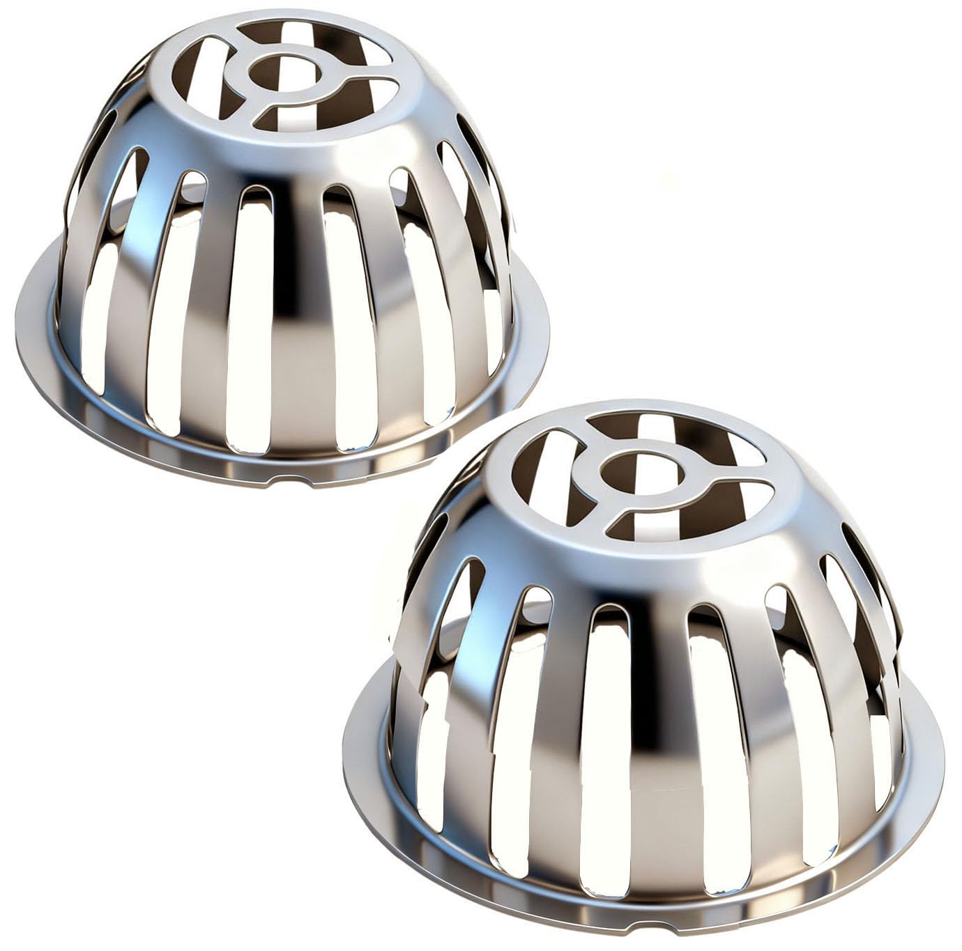 Stainless Steel Roof Dome Drain Cover Strainer Anti-Clogging Atrium Grate 2pcs/pk (Φ: 4 inch)