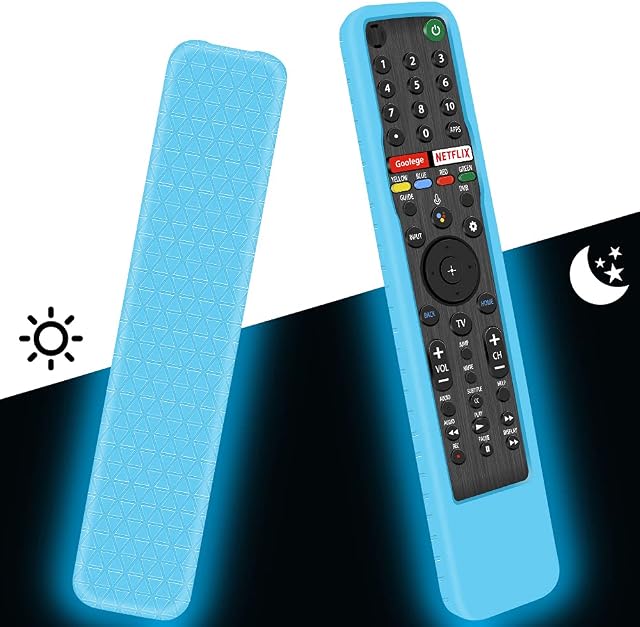 Cover for Sony Remote Control RMF-TX600E RMF-TX600U RMF-TX611 RMF-TX621U RMF-TX500E RMF-TX500U Smart Voice Remote Case Protective Silicone Sleeve Skin Holder Back Protector Replacement-Glow Blue