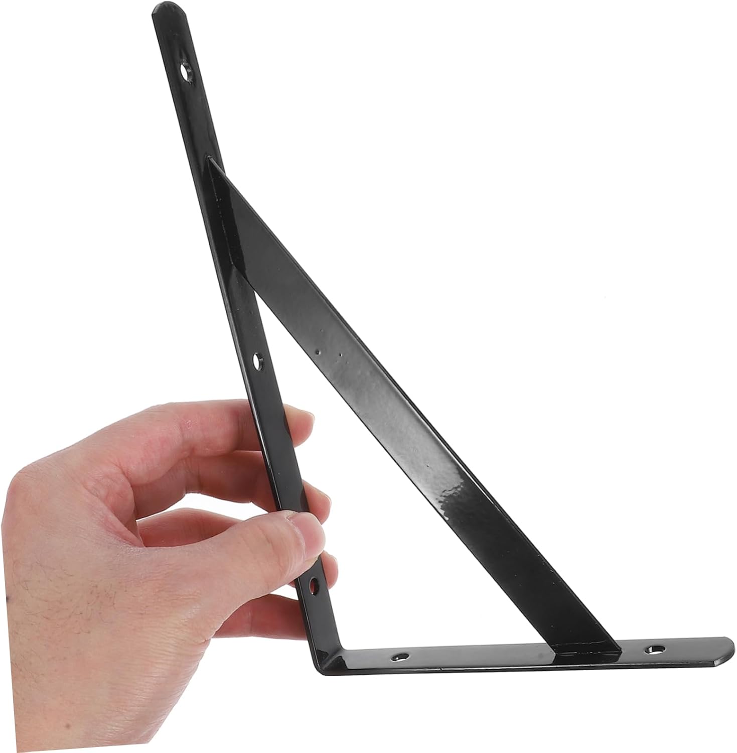 Lurrose 12pcs Wrought Iron Shelf Brackets Heavy Duty Wall-Mounted Supports for Wood Shelving for Rustic Home Kitchens Bathrooms and Offices