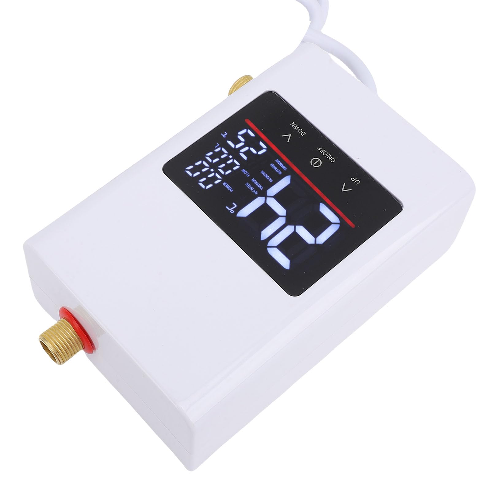 Scaldabagno Elettrico Istantaneo, Riscaldatore D Acqua Senza | Ingresso in Acciaio Inox e Ottone, Montaggio a Parete, 4,5 KW, per Casa