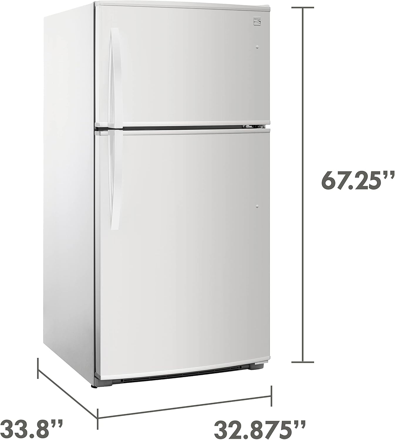 Kenmore 33" Top-Freezer Refrigerator with 21 Cubic Ft. Total Capacity, White