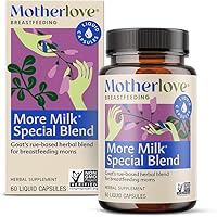 Vista 1 de Motherlove More Milk Mezcla Especial (60 cápsulas líquidas) Suplemento herbal para la lactancia con ruda cabruna para desarrollar tejido mamario