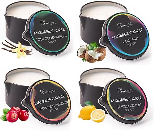 Velas de masaje para terapia corporal, cera de soja natural, velas de aceite de masaje de baja temperatura para el cuidado de la piel, loción