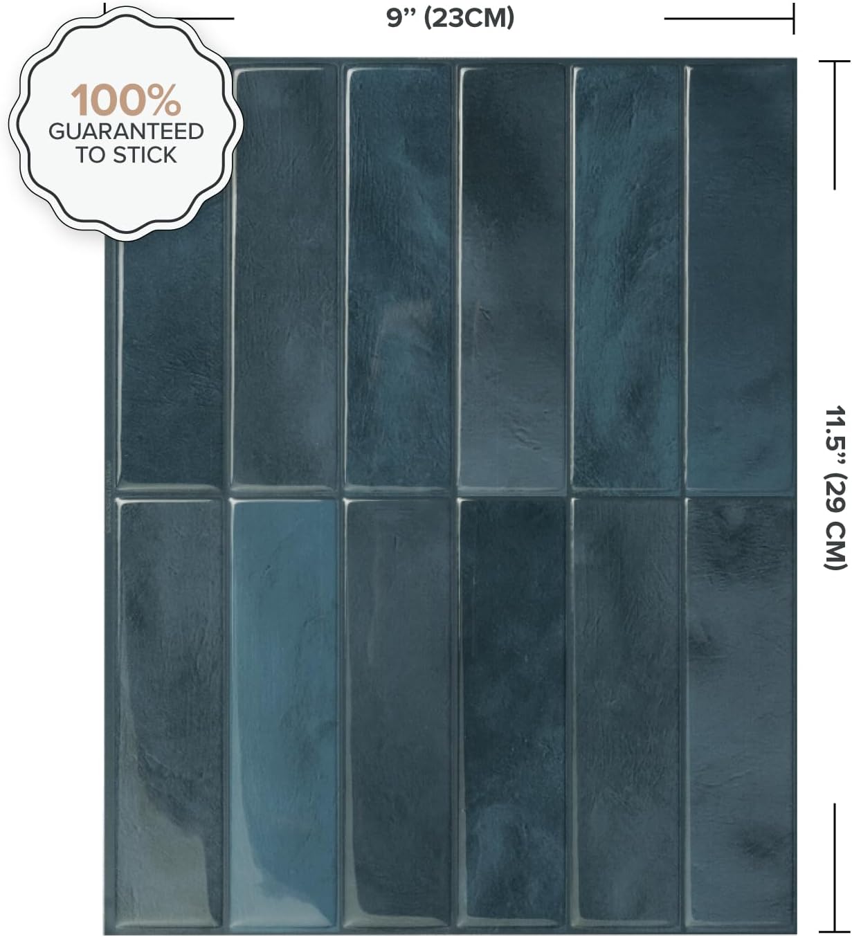 Blue 3D Adhesive Peel and Stick Backsplash Tile 5-Pack