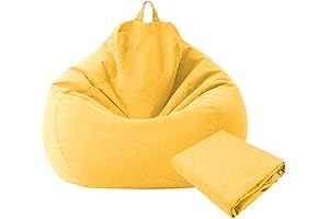 Yellow Bean Bag Chair with 85x105cm Linen Cover