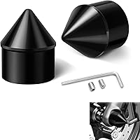 Vista 1 de Amazicha - Tapas de eje delantero para Harley Softail Sportster, Estilo 02 Negro