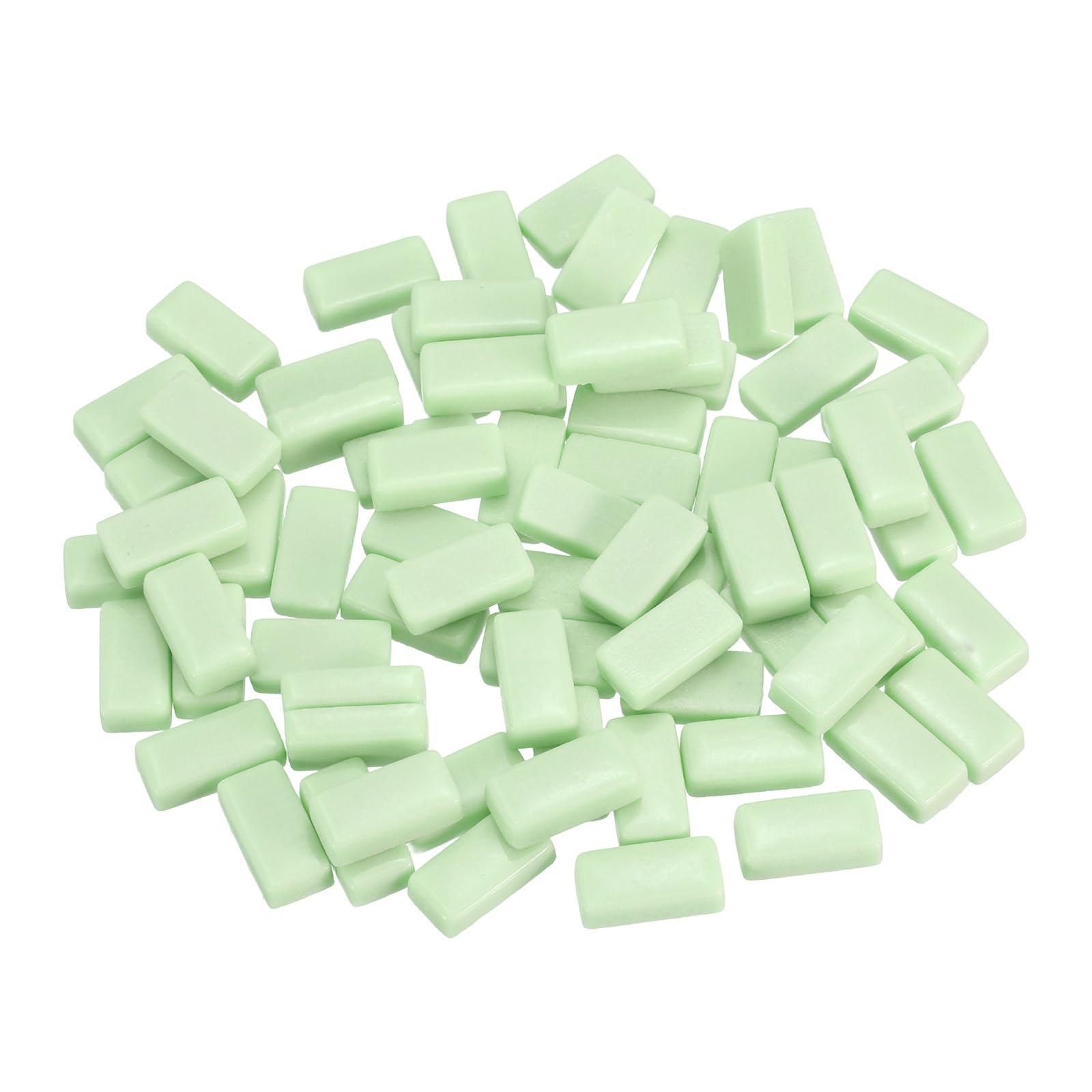 sourcing map 200g Rectangle Mosaic Tiles for Crafts, 0.4" x 0.8" Iridescent Mosaic Glass Pieces for DIY Art Making Supplies Home Decoration (Light Green)