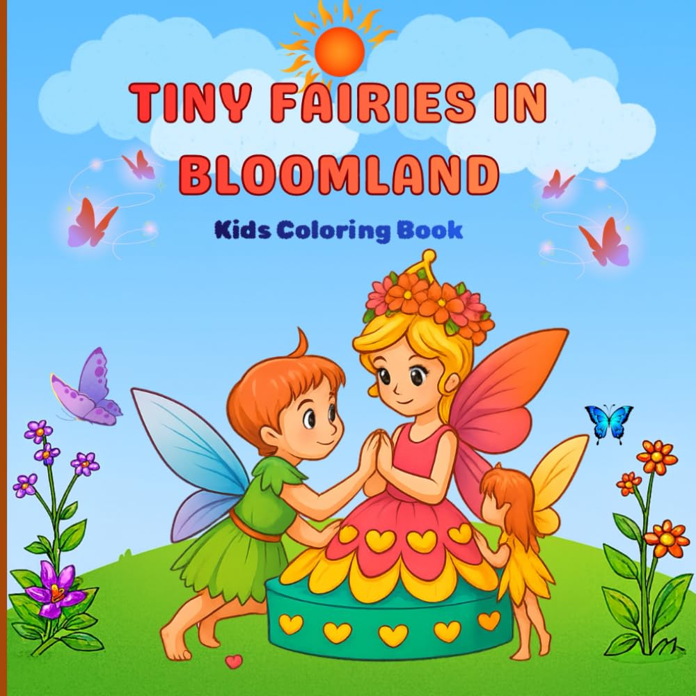 Tiny Fairies in Bloomland: Kids Coloring Book