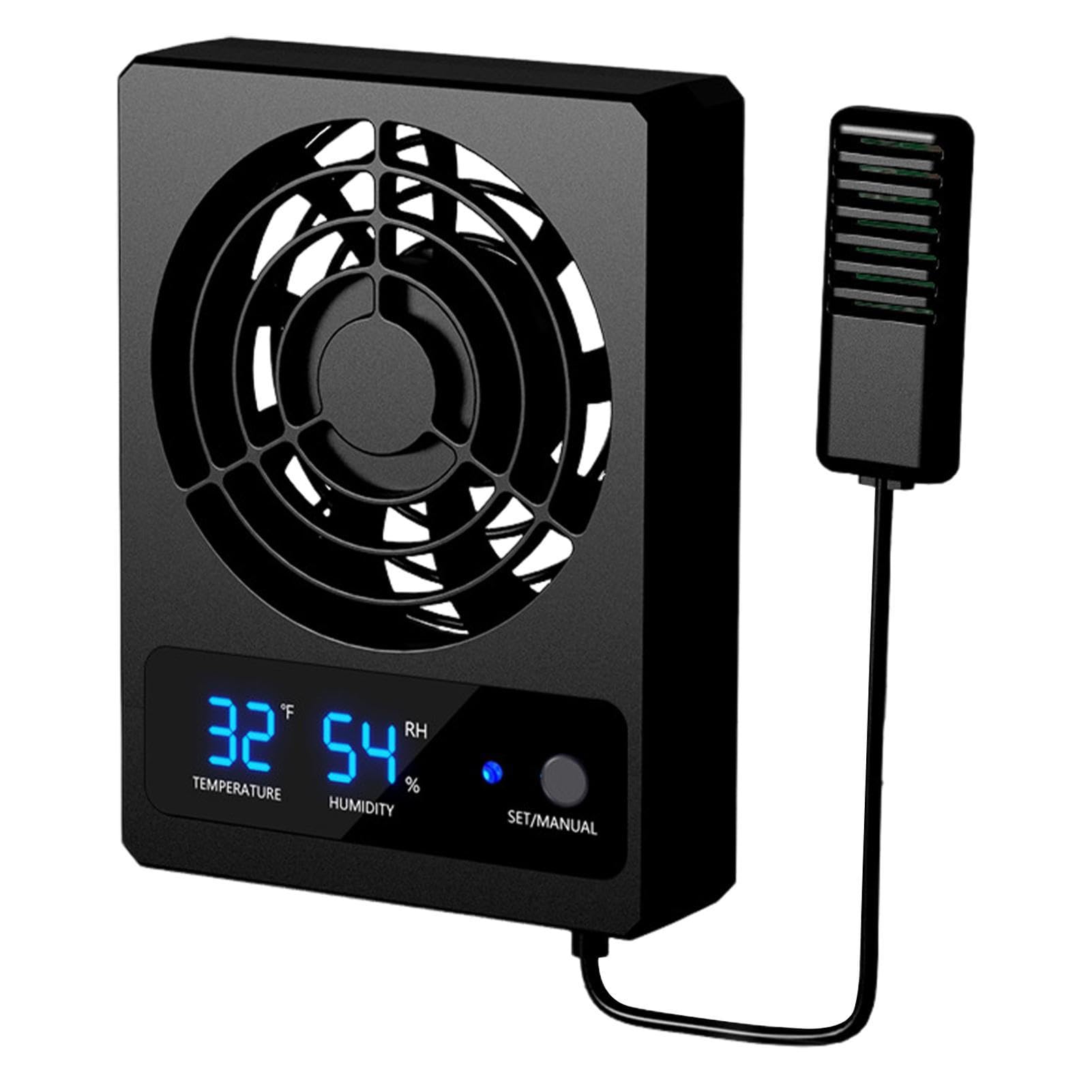 Arrovarp Fan for Reptile Enclosure | Intelligent Reptile Cage Temperature Gauge with LED Display - Efficient Cooling Fan, Ventilation Fan for Snakes, Rainforest Terrarium, Vivarium — image 1