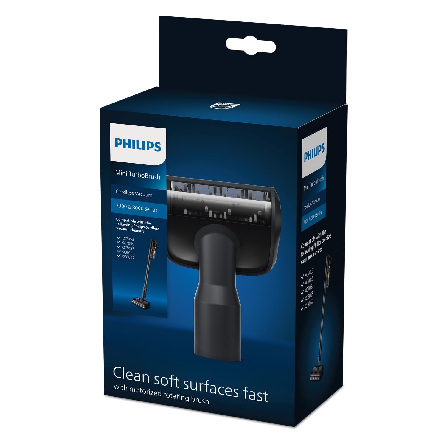 PHILIPS Original Mini TurboBrush für Akku-Staubsauger 7000 & 8000 Serie | Reinigt weiche Oberflächen schnell und effektiv - Kompatibel mit: XC7053, XC7055, XC7057, XC8055, XC8057 (XV1684/01)