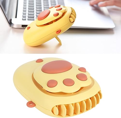 Miniatura 9 de Pilipane Ventilador de escritorio USB, mini ventilador portátil, ventilador de enfriamiento de mesa de escritorio portátil de 3 velocidades, bonito