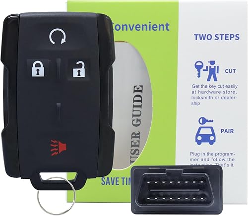 Yuksood OBD - Programador de llaves y llavero, control remoto de entrada sin llave para Chevrolet GMC Sierra Silverado 1500 2500 3500 2014-2020, GMC