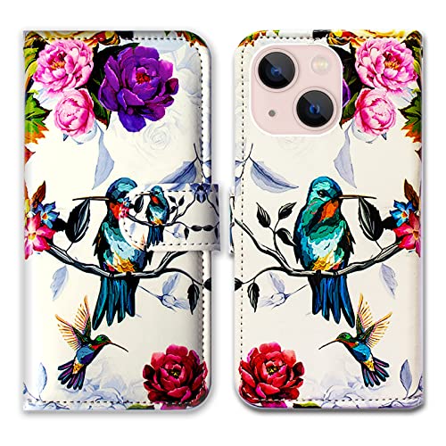 Coque iPhone 14 antichoc imprimé colibri fleurs protection écran