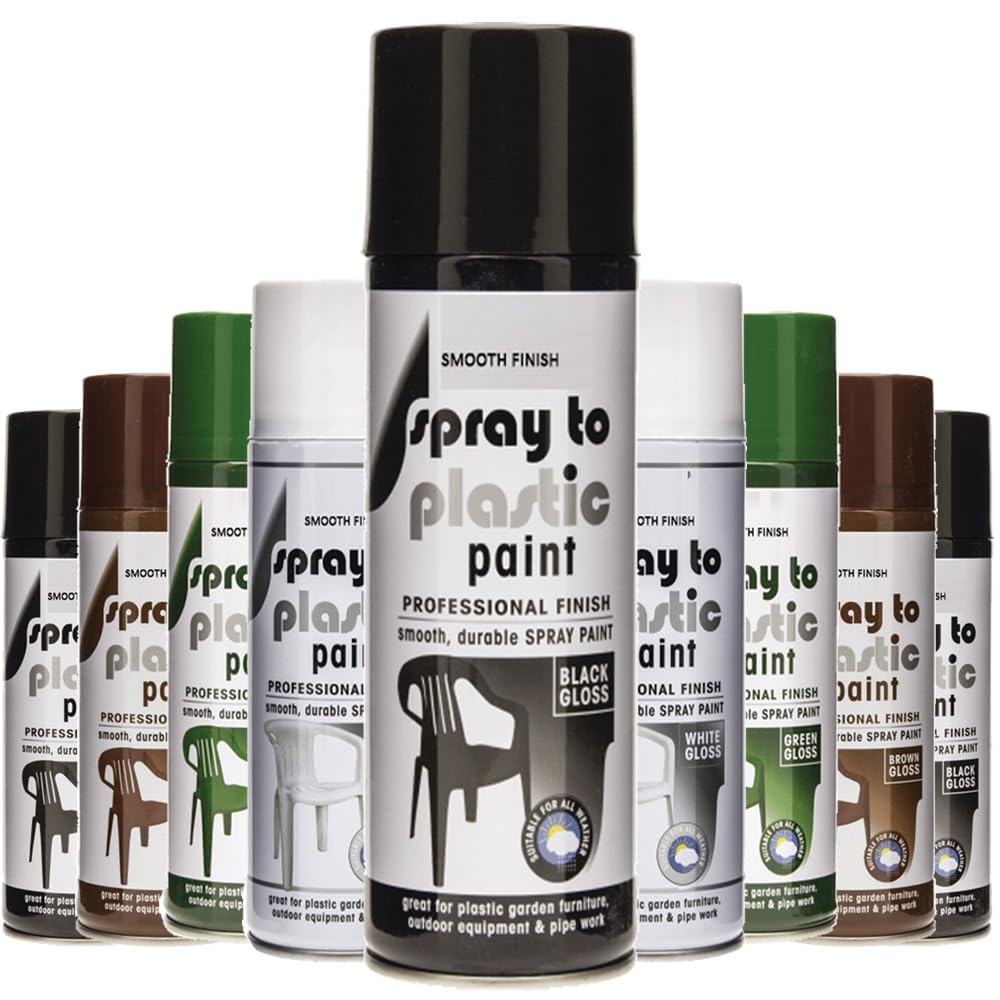 AlezyB Black Spray Paint 300ml Aerosol - Direct to Plastic, Metal, Wood, and Glass - Restore and Renew All Plastic Surfaces