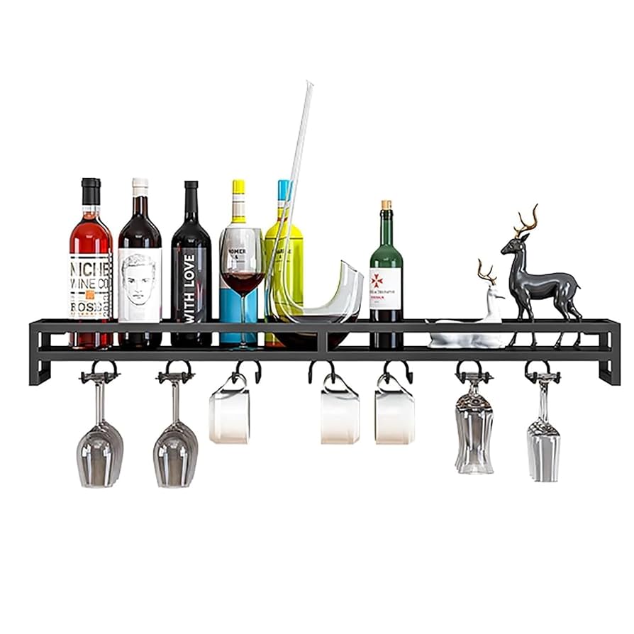 ワインラック Amazon｜天井ワイングラスラック - グラスホルダーと棚付き吊り