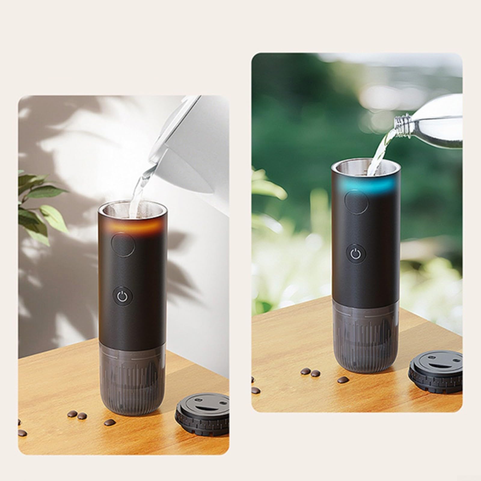 Macchina da caffè USB portatile, macchina da viaggio elettrica con tazza, per auto, ufficio, campeggio e viaggi d'affari, nero (A)