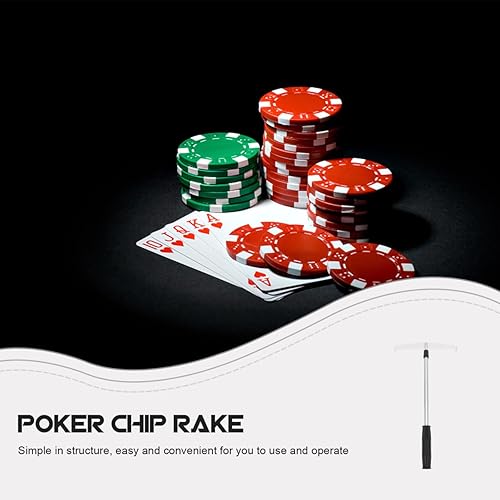 Miniatura 5 de Rastrillo telescópico de virutas de póquer, coleccionista de virutas de plástico de metal para juegos de póquer, colores surtidos de 27.16 pulgadas,