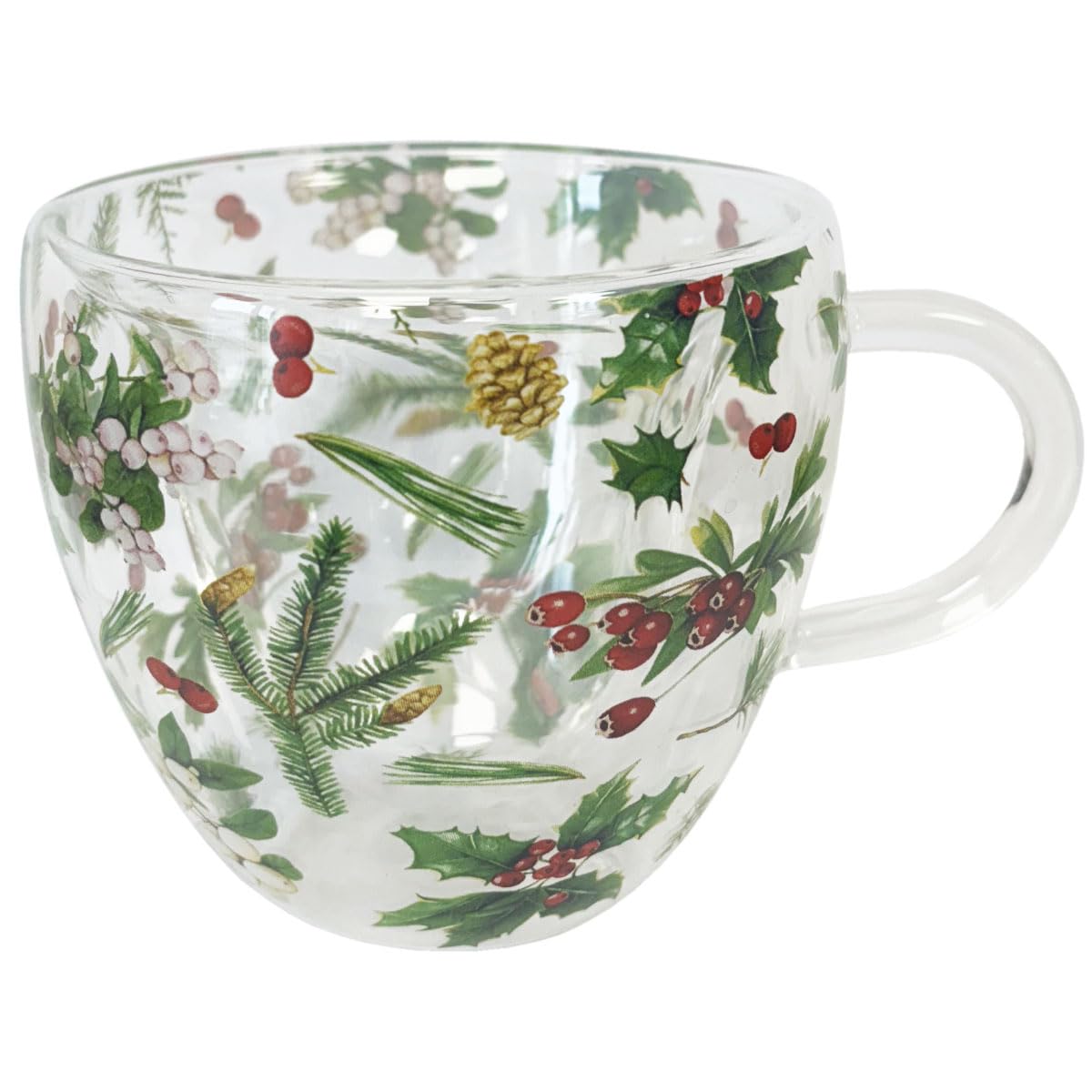 Tazza di Natale Giugio, 350ML Tazza da Caffè di Natale, Bicchieri a Doppia Parete per Natale, Tazza di Natale Personalizzata con Motivo Babbo Natale e Renna, Regali di Natale per Donne e