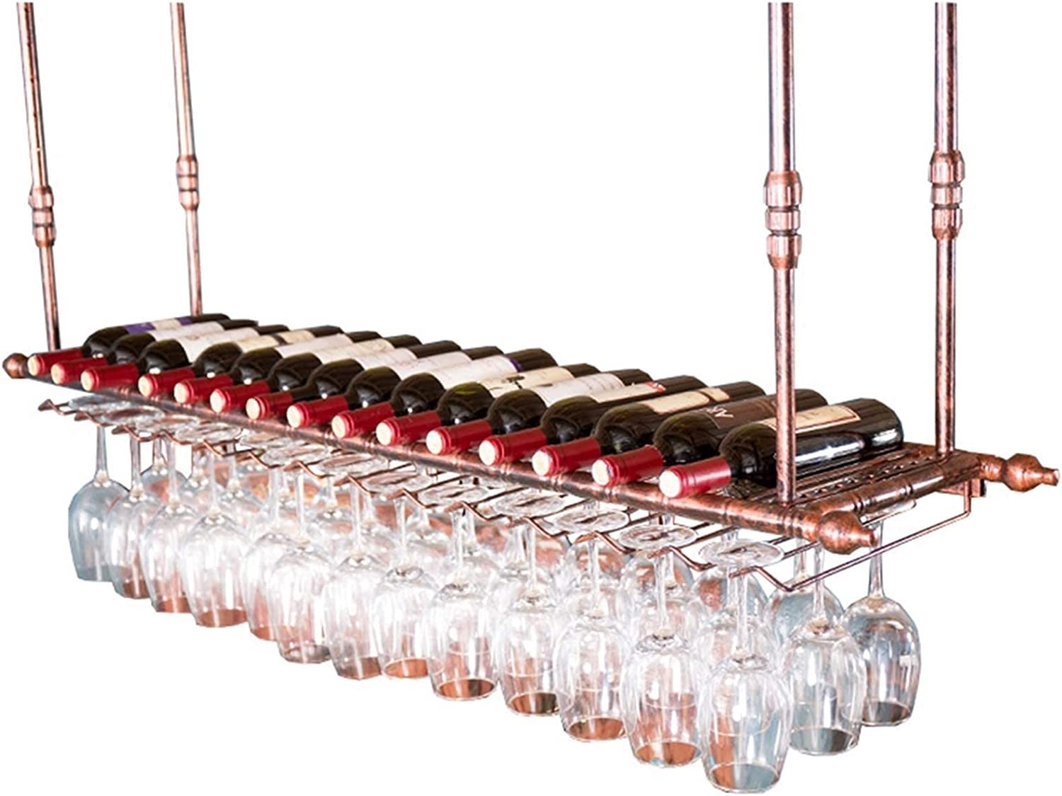 Casier à vin suspendu réglable en hauteur, support bouteilles robuste 80x30cm