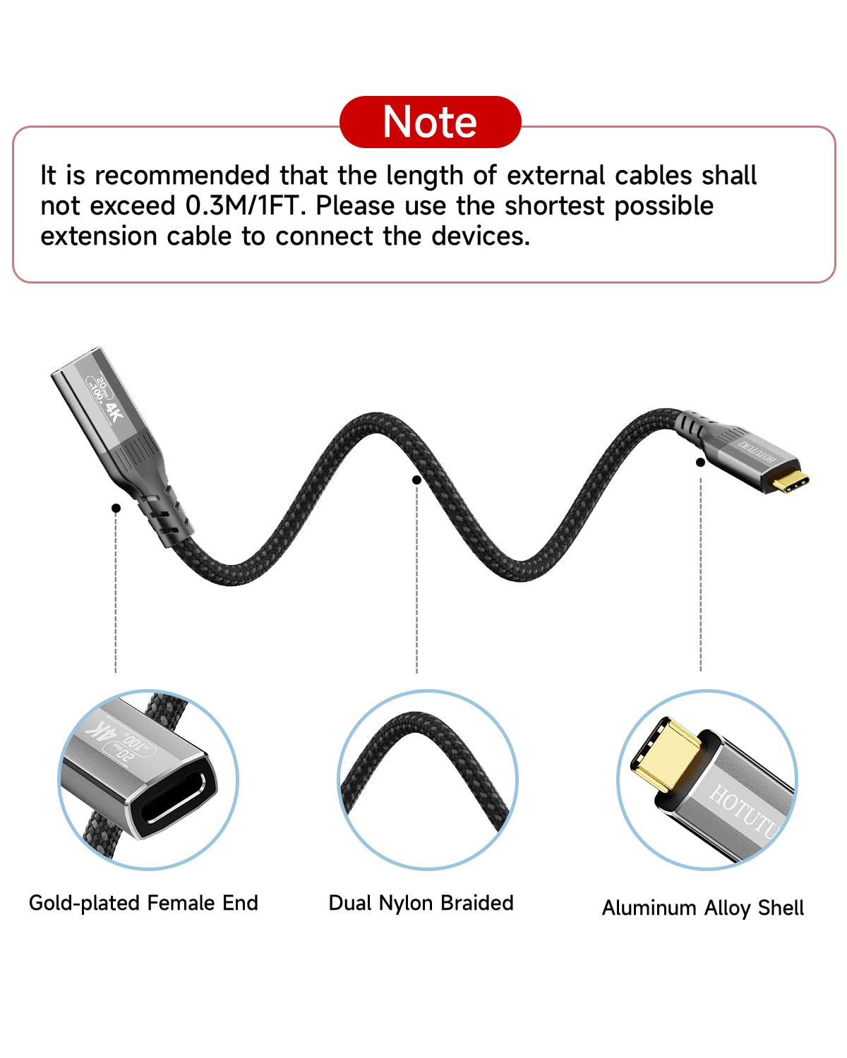 [2Pezzi 6m] Prolunga USB C 6m 100W 20Gbps USB 3.2 Gen2X2, Cavo Tipo C Maschio a Femmina Supporta 4K@60Hz Video, Extender USB C Compatibile Thunderbolt 4/3