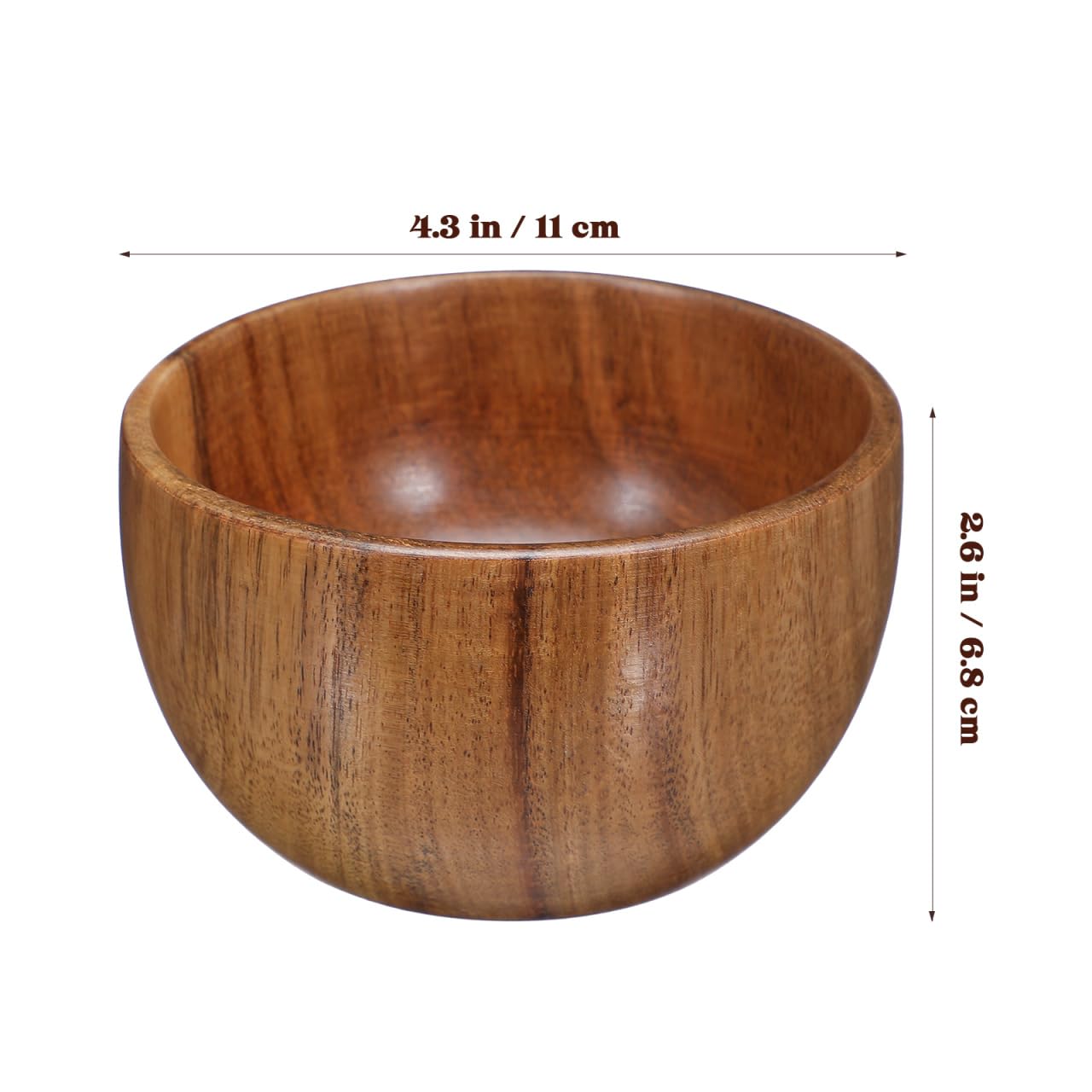 Lot De 6 Bols En Bois Rond 6 Pouces – Rustique Et Écologique – Parfaits Pour Salades, Fruits, Soupes Et Snacks – Lavables Et Réutilisables