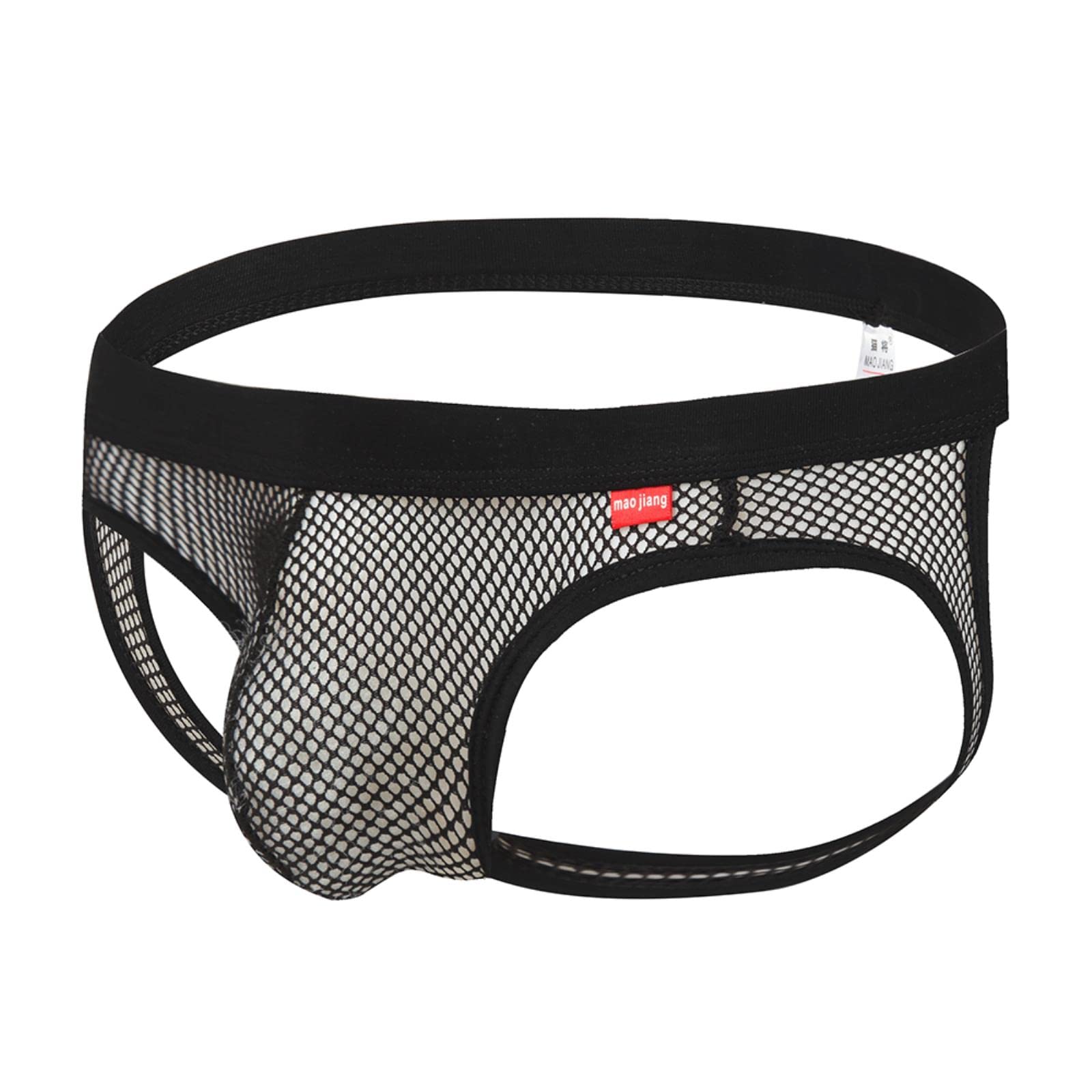 Bretelles transparentes en maille pour homme - Noir, XL