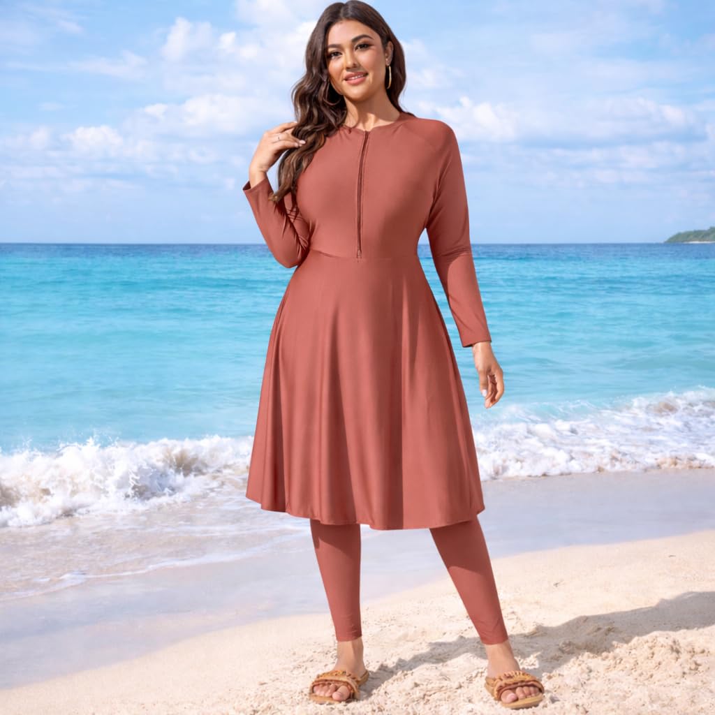 NAJMA,Burkini,Burkini Femme avec Hijab – Maillot de Bain Modeste 3 Pièces – Grossesse, Allaitement & Standard