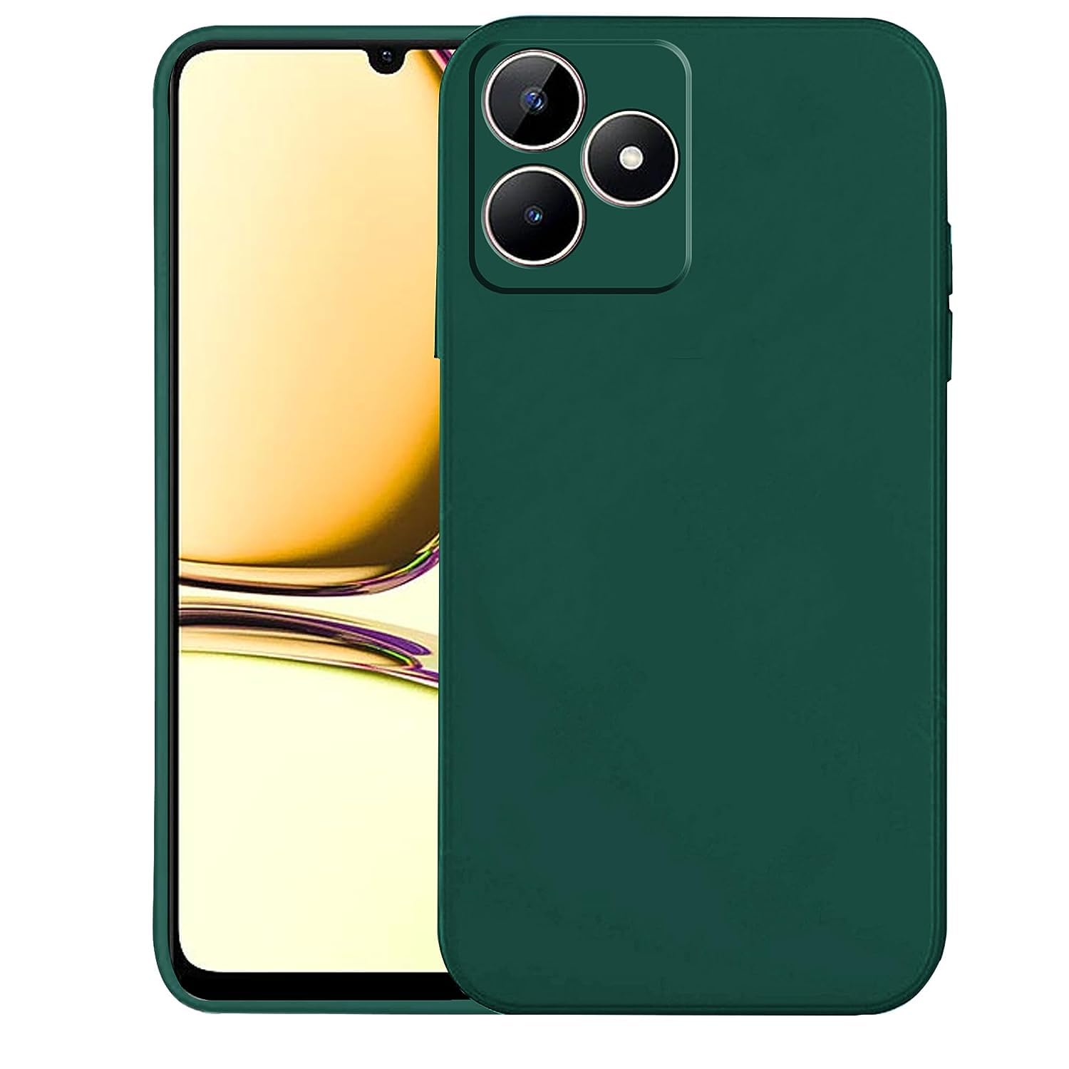 Zubitech Case for Realme C53 / Realme C51 / Realme Note 50 Case Slim fit Cover Matte Finish Soft Flexible Silicone Protective Case with Camera Protection Case (Green)