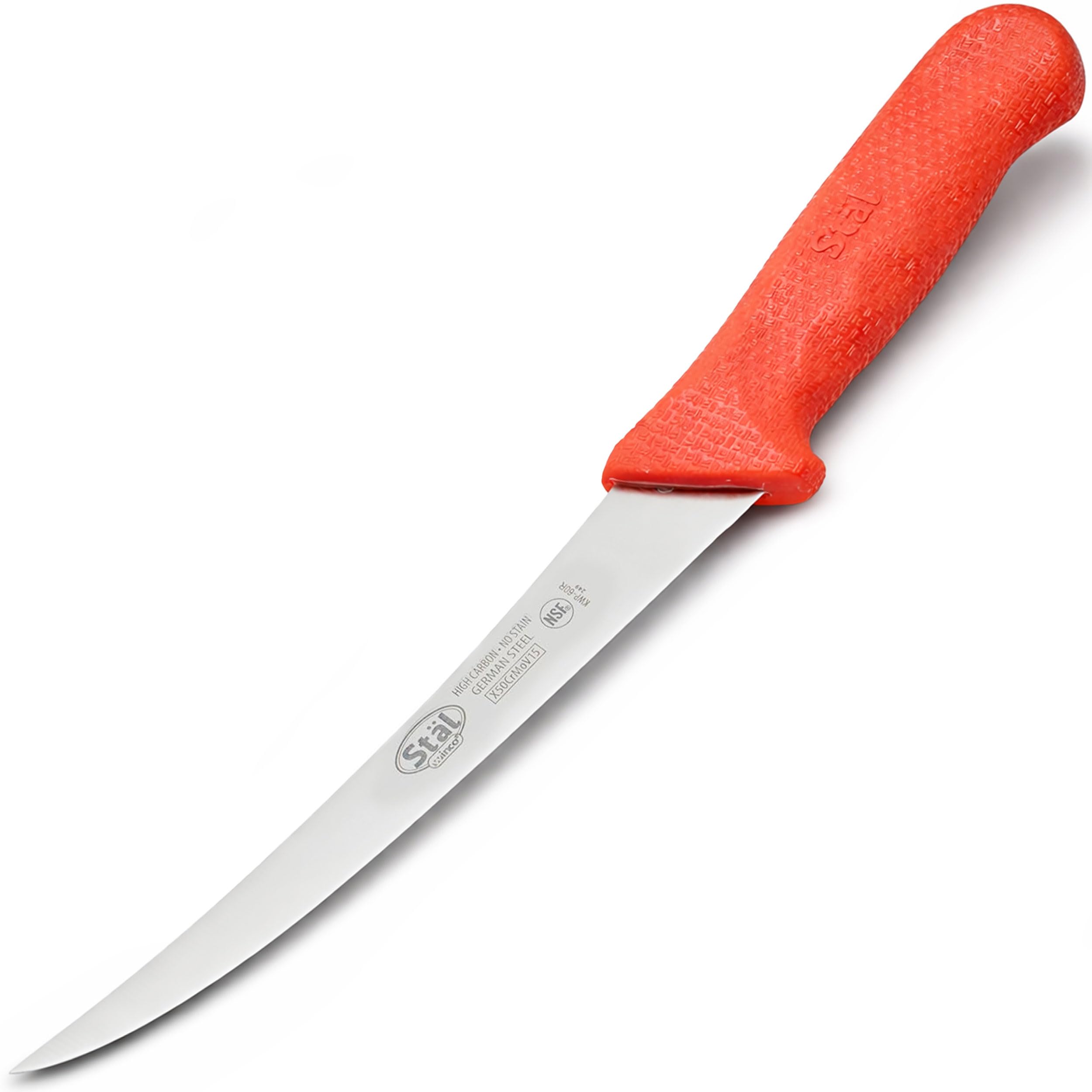 Winco 6" Red Plastic Commercial-Grade Boning Knife — Amazon image 2
