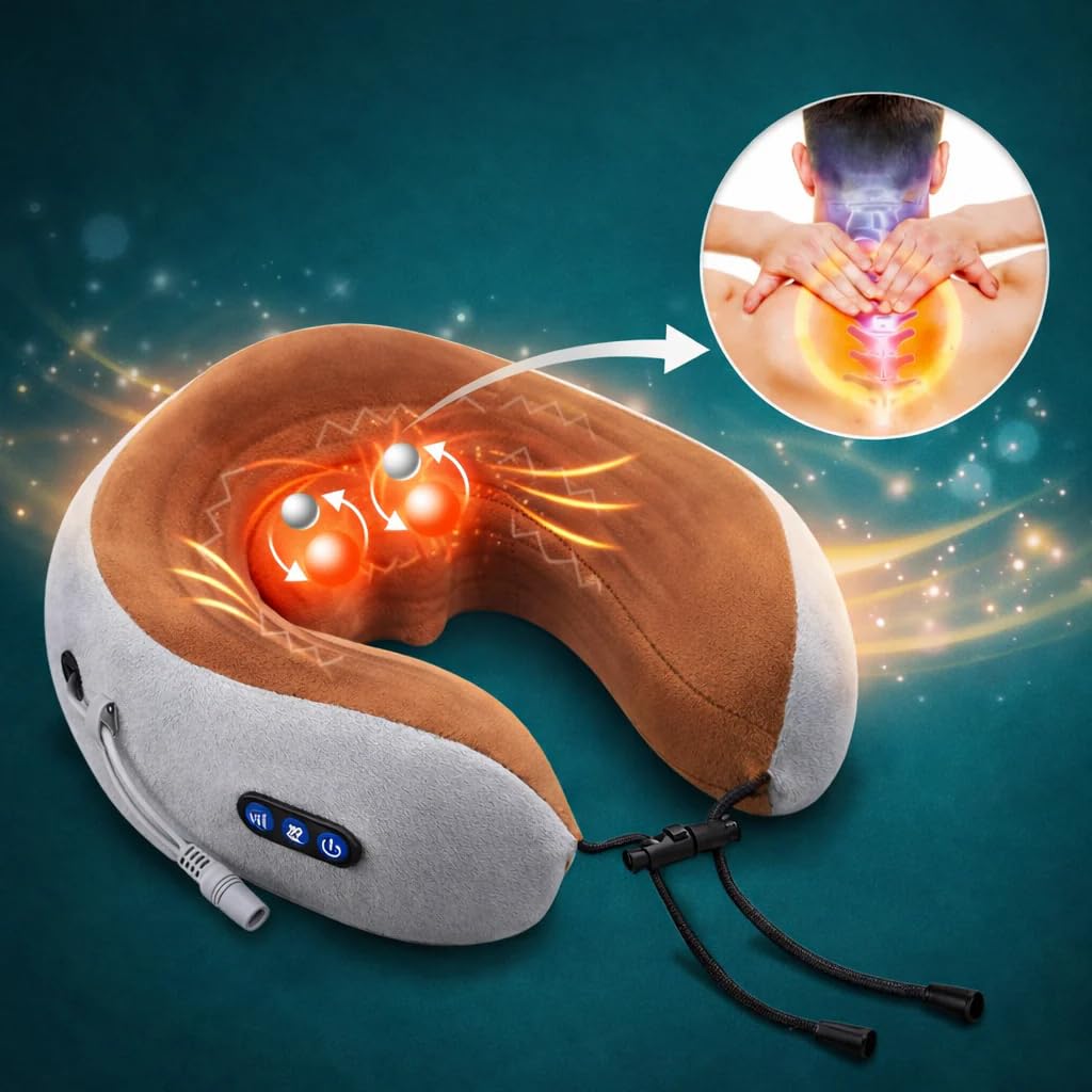 Mediventa NeckFlow gegen Nackenschmerzen – Elektrisches Massage Nackenkissen mit Wärme(x1)