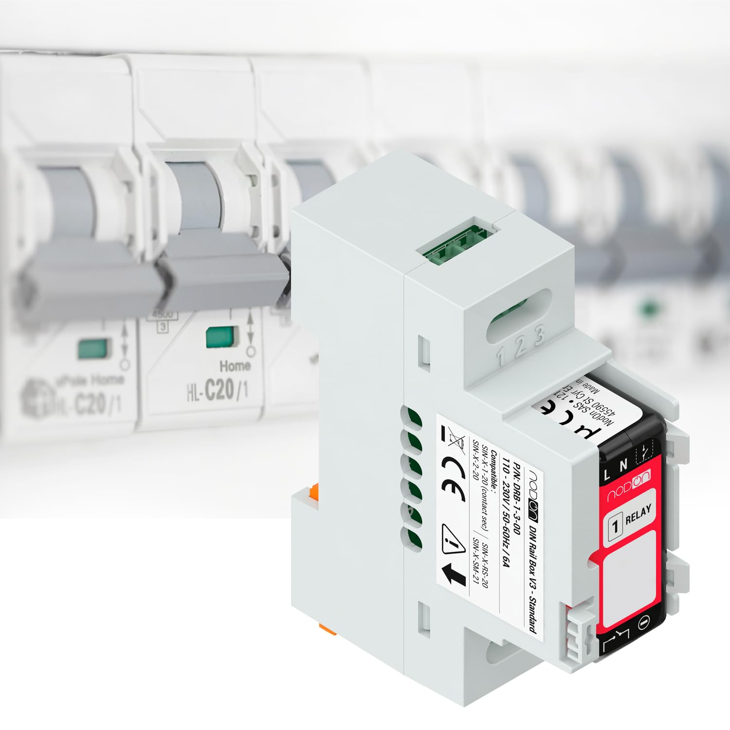 NodOn - Adaptador carril DIN "Estándar" para módulos NodOn Zigbee y EnOcean, caja de 5 unidades, accesorio, cuadro eléctrico, compatible con módulos SIN-(x)-1-20, SIN-(x)-2-20, SIN-(x)-RS-20