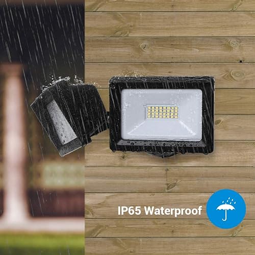 Miniatura 4 de DEWENWILS Luz de seguridad LED de 5400LM del anochecer al amanecer al aire libre, luz de inundación súper brillante de 62 W con fotocélula, luz