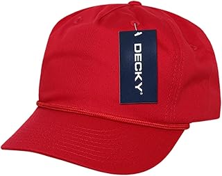 DECKY Standard Classic 5 Panel with Rope, Red, One Size