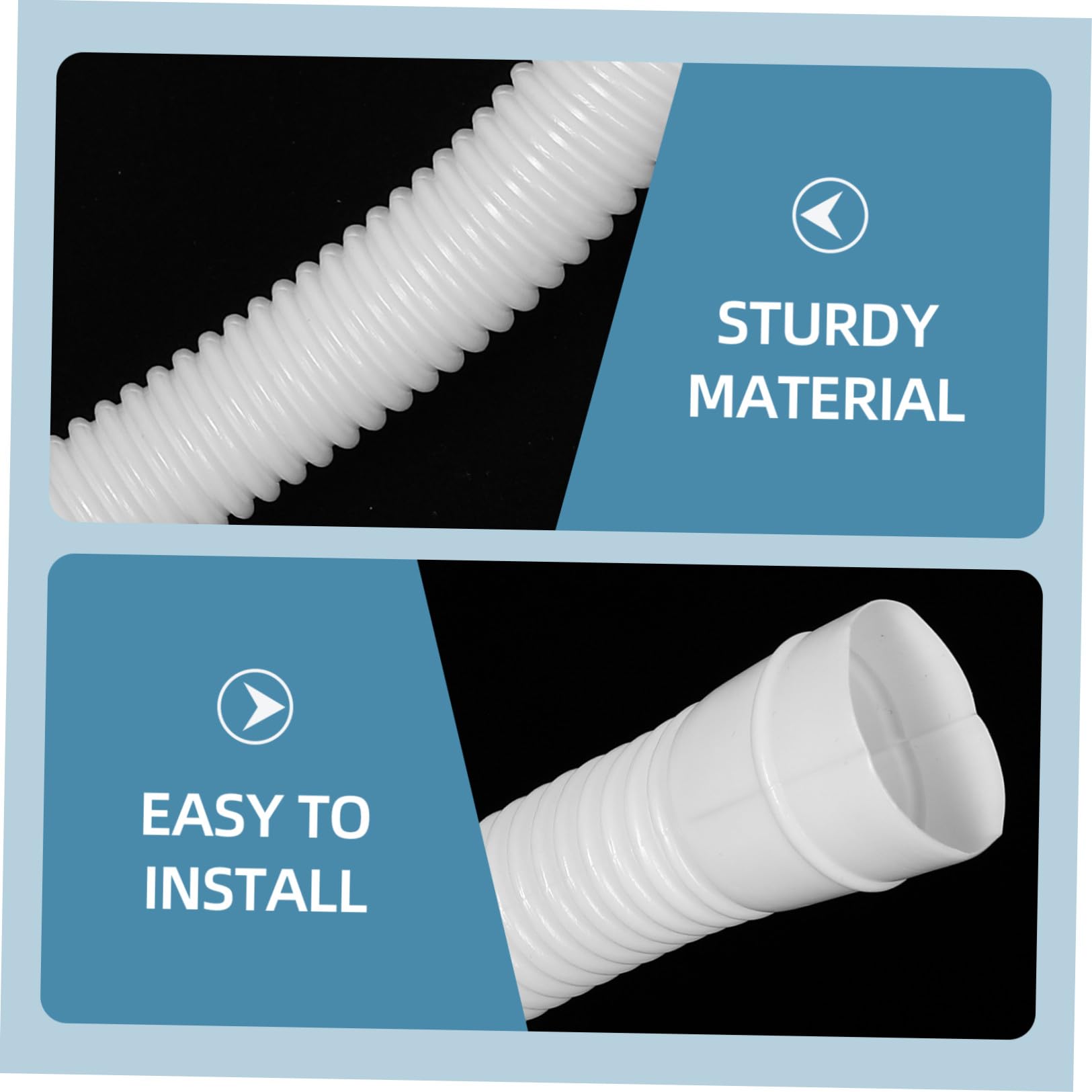 Tubo di Scarico Condizionatore Bianco Hdpe a Doppio Strato | Drenaggio Efficiente, Previene Accumuli, Atmosfera Estiva, Tubo Flessibile di Scarico e Fascetta