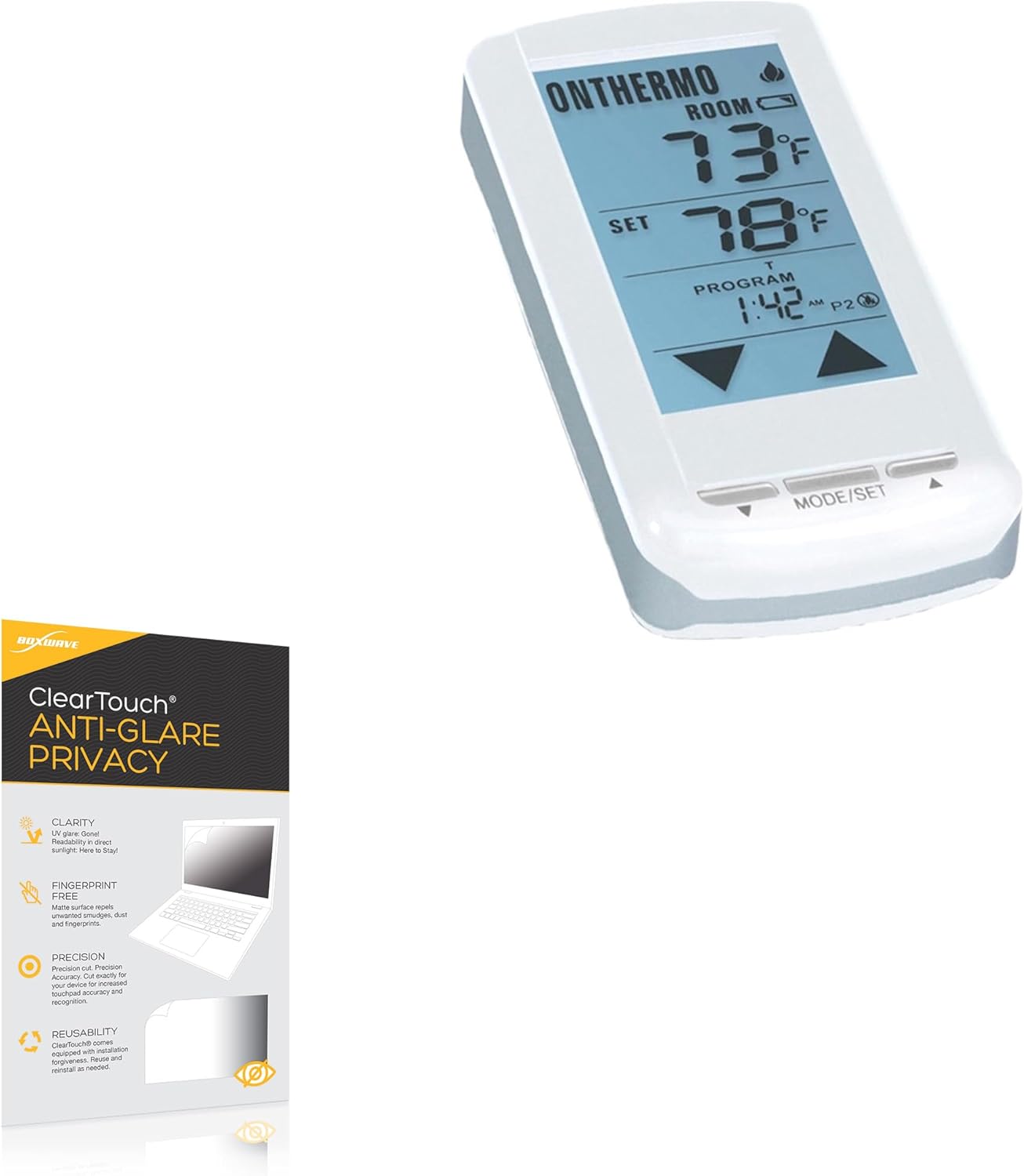 BoxWave Screen Protector Compatible With Superior Fireplaces Touch Screen Fireplace Remote - ClearTouch Anti-Glare Privacy (2-Pack), Privacy Screen Protector Flexible Film Anti-Glare